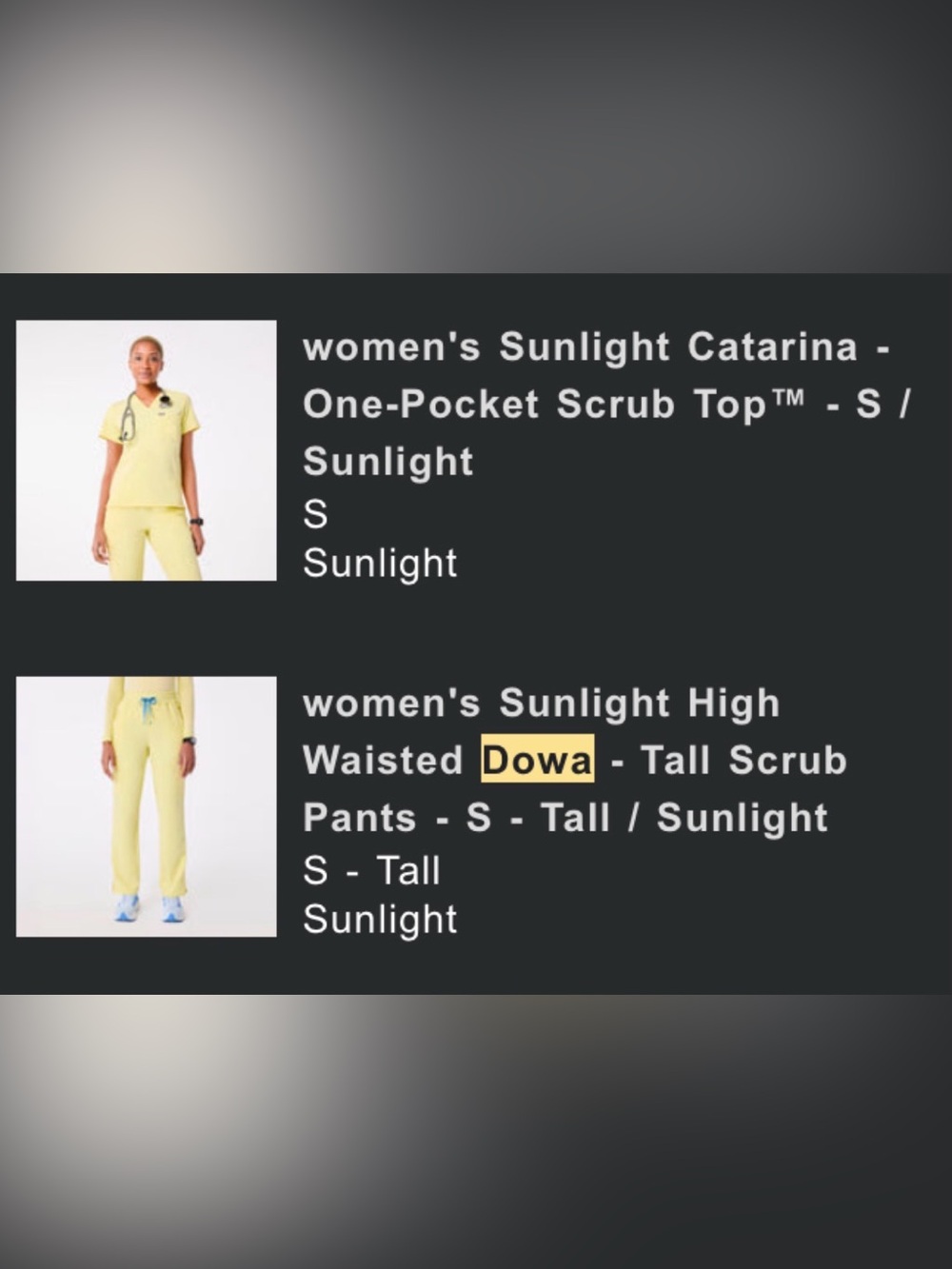 Figs Sunlight yellow scrub set small top and small tall bottoms - Picture 10 of 10